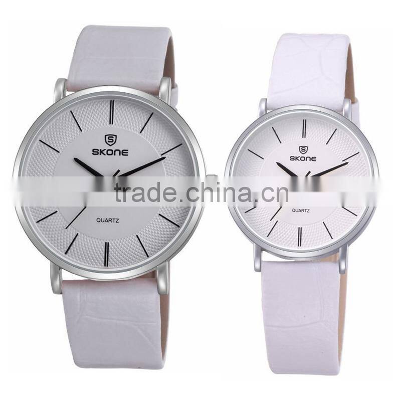 2016 hot selling date calendar leather watch pair quartz couple watch set