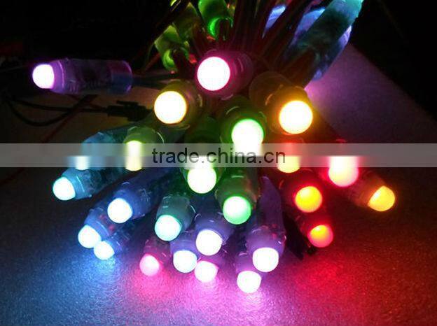 50pcs string 12mm WS2801 digital led pixel module IP66 DC5V input 0.3W full 24 bit color