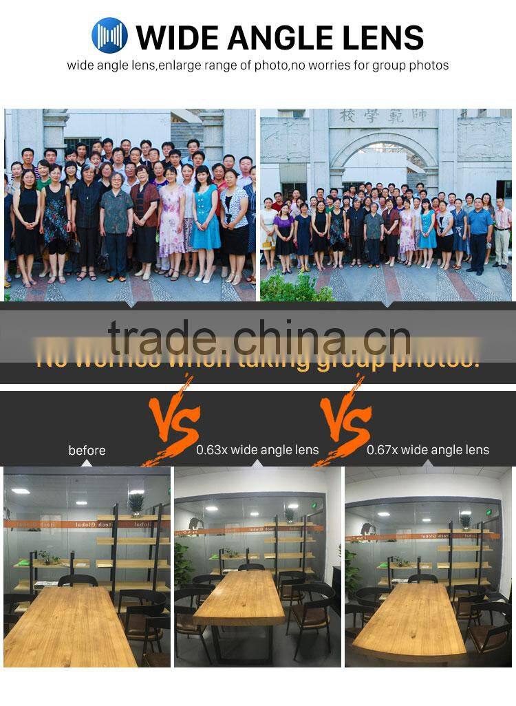 innovative phone accessories clip 198 degree fisheye lens 0.63x super wide angle lens+15x macro lens smartphone special lens