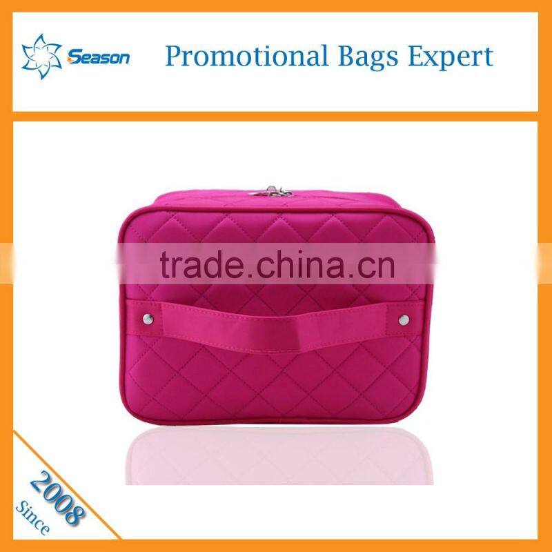 Square ladies daily travel cosmetic bag with mirror