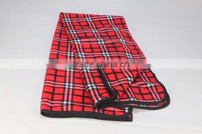 Multi-Purpose Travel Home Polyester Plaid Fleece Blanket