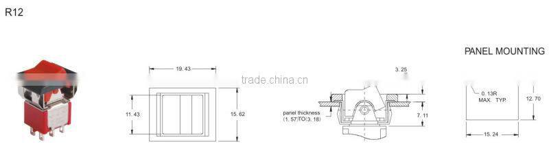 100% original HIGHLY switch R12 electronic switch 4 pin toggle switches