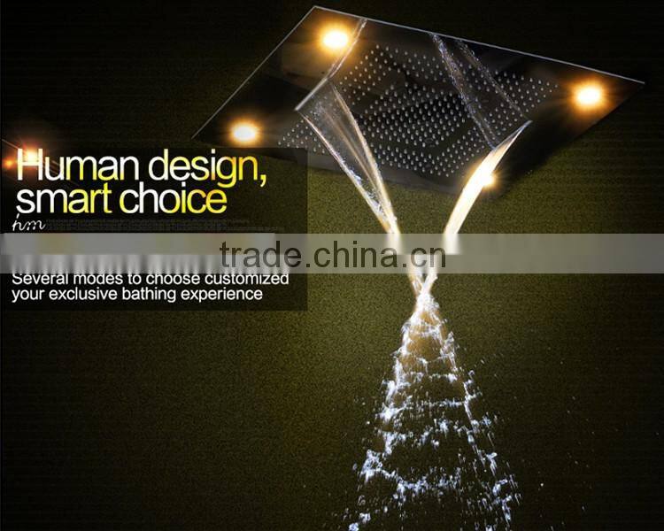 Rainbow color changing bathroom shower head led electrical waterfall shower head with hot cold high flow faucet mixer