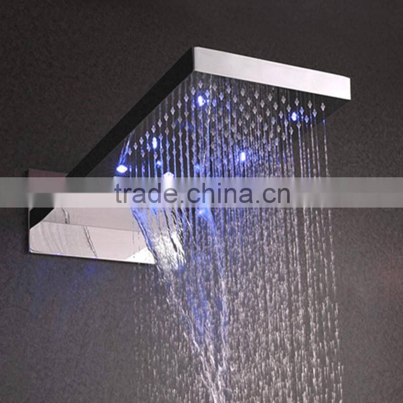 Luxury modern embedded ceiling bathroom accessories LED rain shower set thermostatic mixer bathroom showers LED water faucet