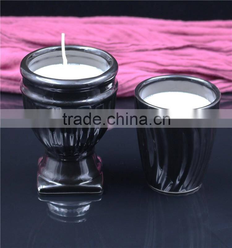 christmas home decortaion black ceramic soy wax scented candle