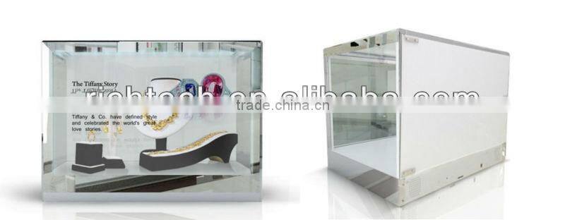 Richtech transparent LCD glass display cabinet with video advertising