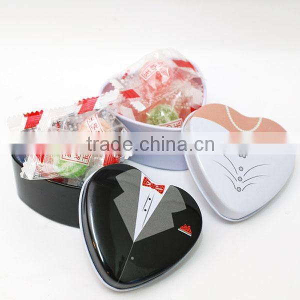 Golden Round Wedding Tinplate Candy Packing Box