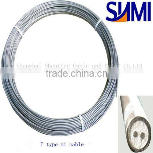 Industrial stainless steel sheath T type mi thermocouple cable