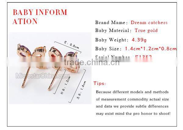 Lucky 18K Gold Four Leaf Clover Shape Diamond Stud Earring