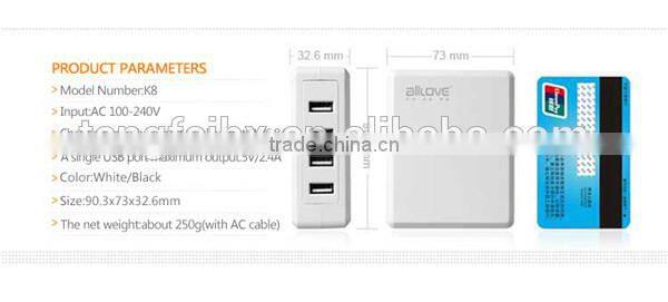 Best selling multi port usb chargers 4 port smart usb chargers with factory price