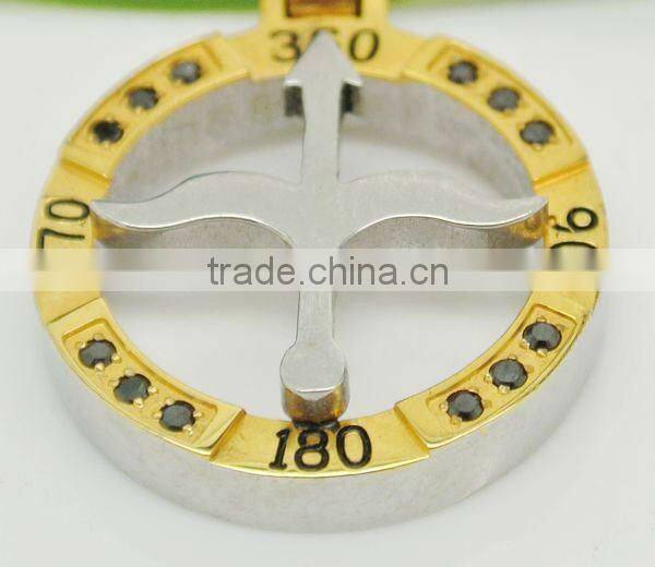 Newest designer black zircon gold bow and arrow pendant