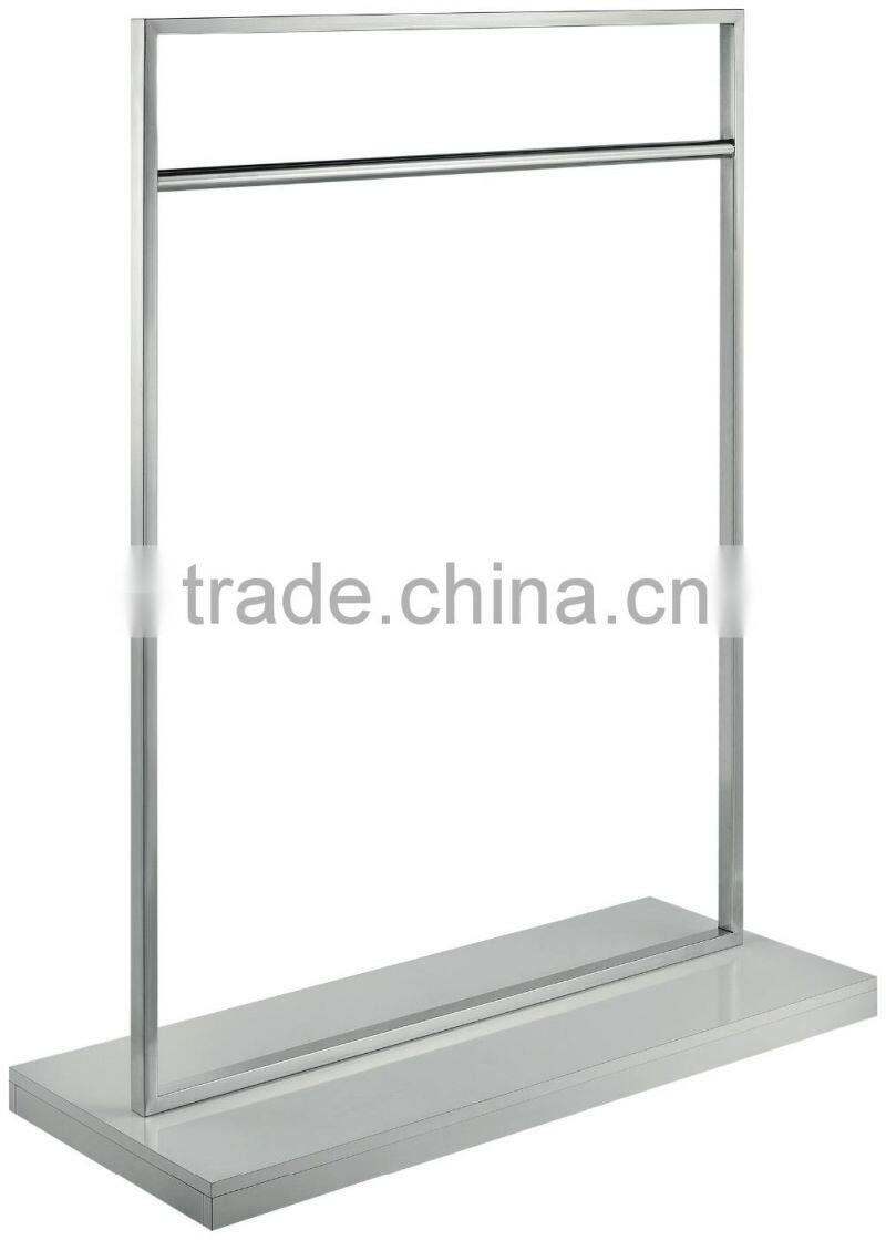 Simple and Clear Chrome Frame Baby Shop Garment Display Rack