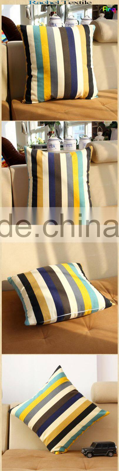 Simple Mediterranean multi color stripe printed polyester cotton fabric for table cloth sofa cushion cover using