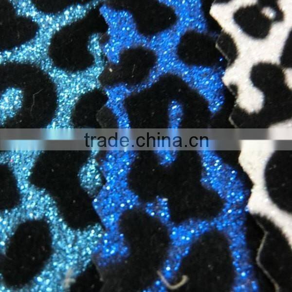 Leopard Grain Glitter fabric with TC backing ,popular use for ladies shoes ,handbags ,wallets