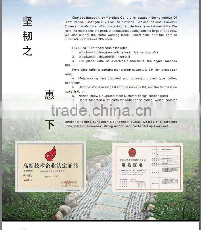 Woodworking carbide drill bits