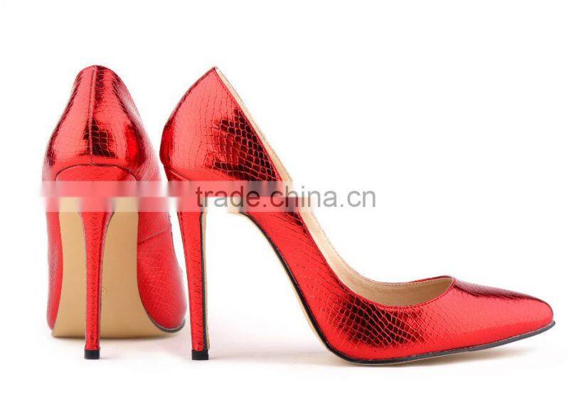 2015 New Brand Women Sexy Snake Grain Design Wedding Party Evening Shoes Ladies Pointed Toe High Heels Dress Shoes