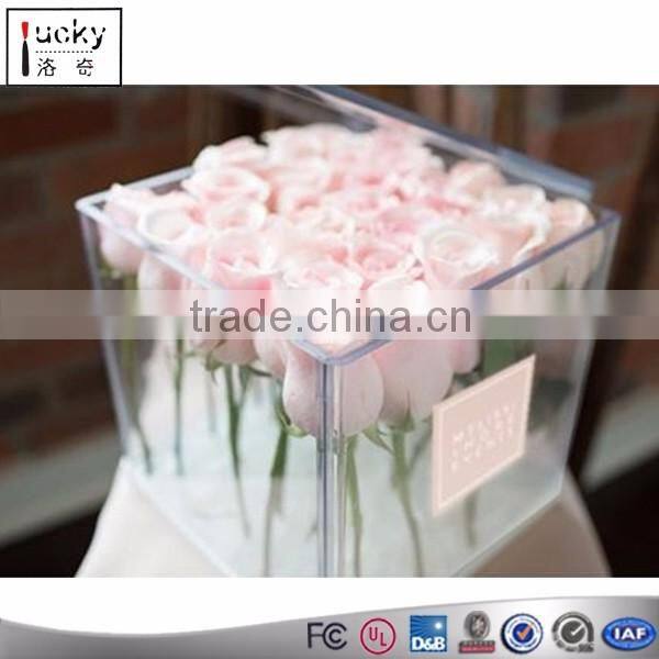 Clear Acrylic Cube Flower Display Box