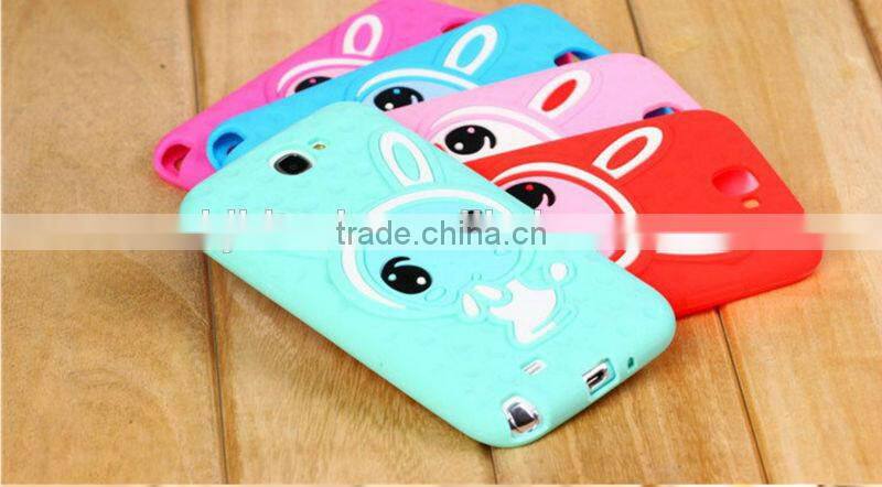 For Samsung Galaxy Note 2 N7100 Cover 3D Silicone Soft Animal bulk cell phone case