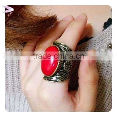 Turquoise Stone Rings Vintage Rings for Women&Men Antique Silver Ring Unisex Personality Oval Turquoise Finger Anillos IR122