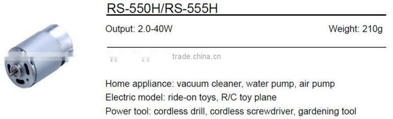 micro permanent magnet electric motor 24v 500w for electric model | RS-550H