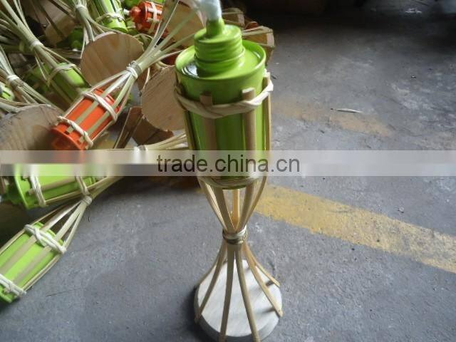 bamboo tiki torches for garden lighting