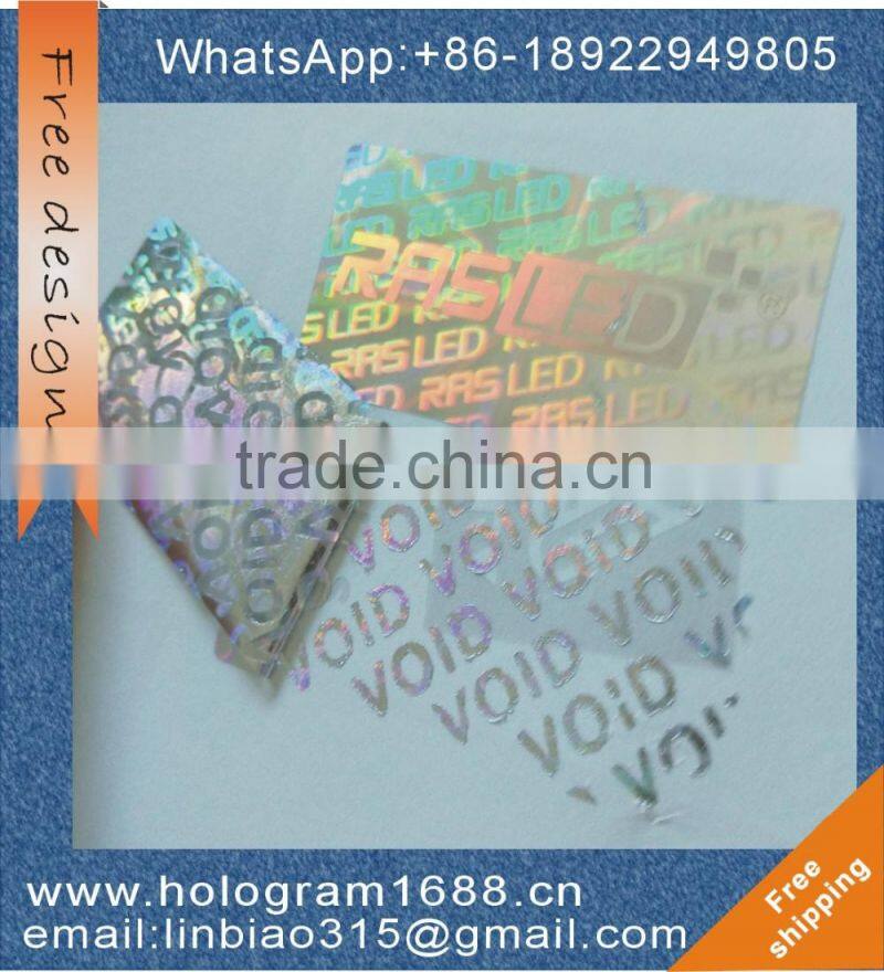 Anti-counterfeit Holographic Security Warranty void sticker Printer