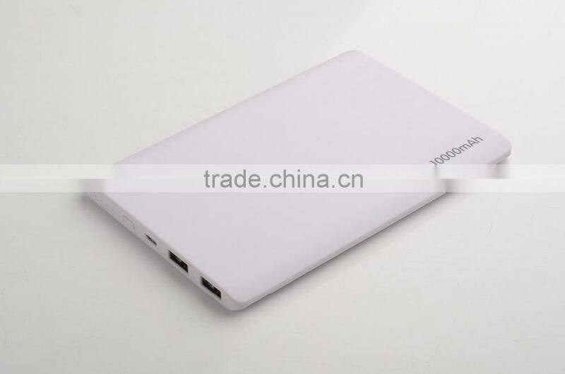 Most fashionable in America market 10000mah high capacity dual usb power bank with LED indicator