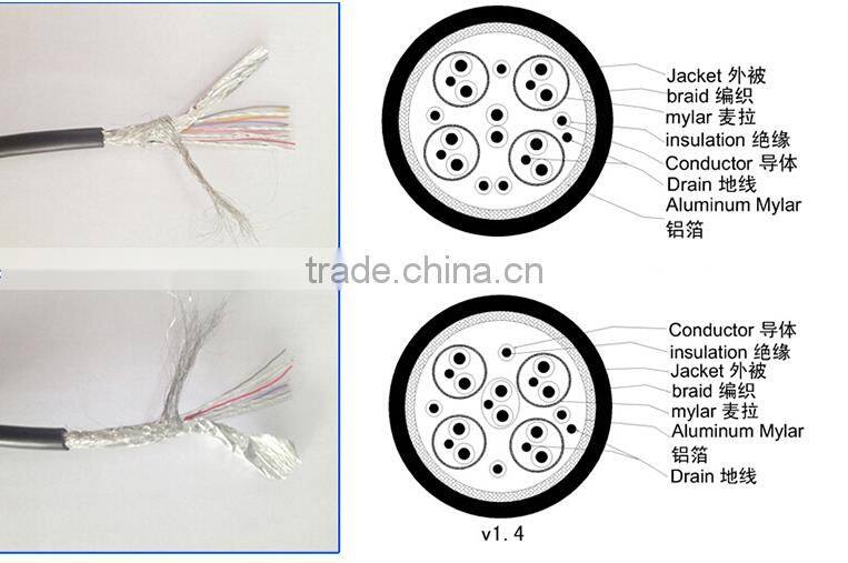 Gold plated pure copper conductor 5.5mm outer sheath hdmi cord for netflix from vertified Factory