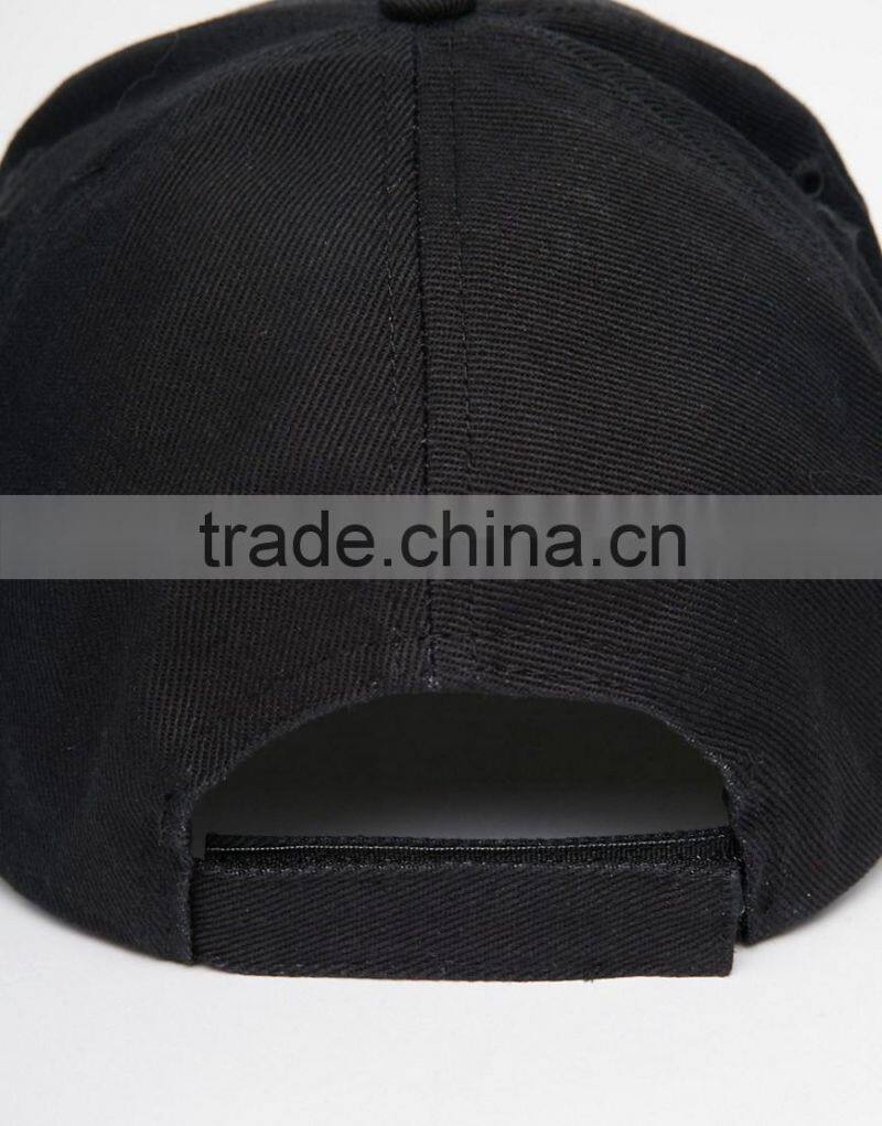 China Factory Daijun New Design OEM High Quality 100%cotton Velcro Black Plain Men Custom 5 Panel Baseball Cap