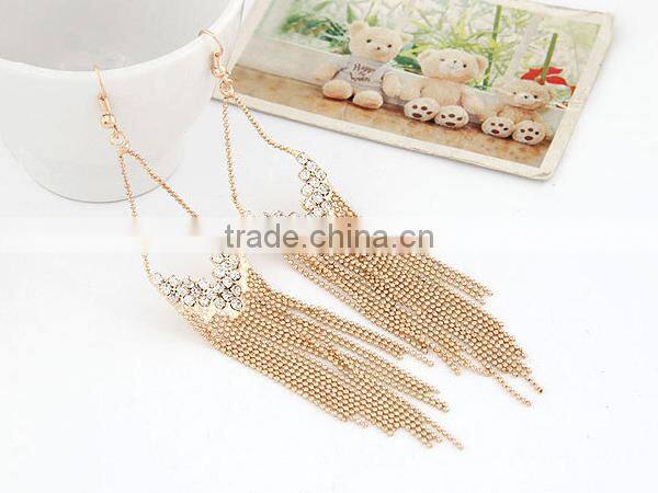 Fashion design metal tassel hanging earrings for women