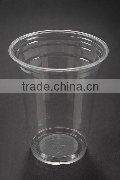 16oz Disposable PET Plastic Clear Smoothie Cup With Lid