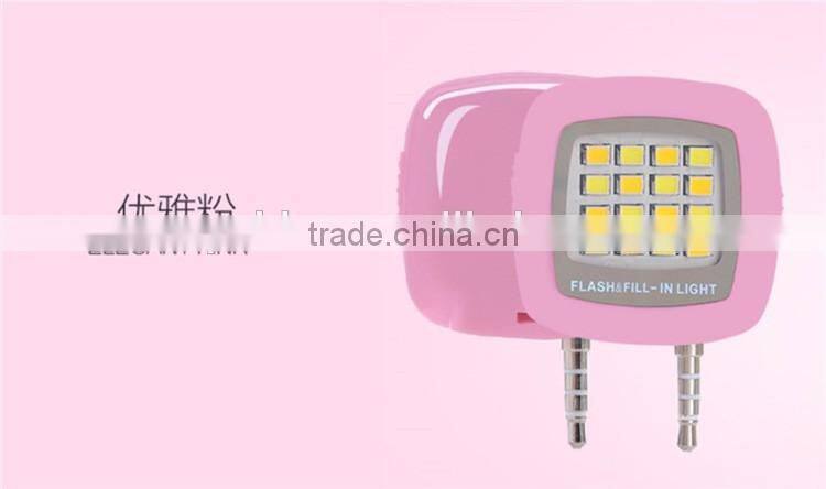 Top Selling Camera Flash Light For IOS Android Mini Portable 3.5mm Jack Smart Selfie 16 LED Camera Flash Light