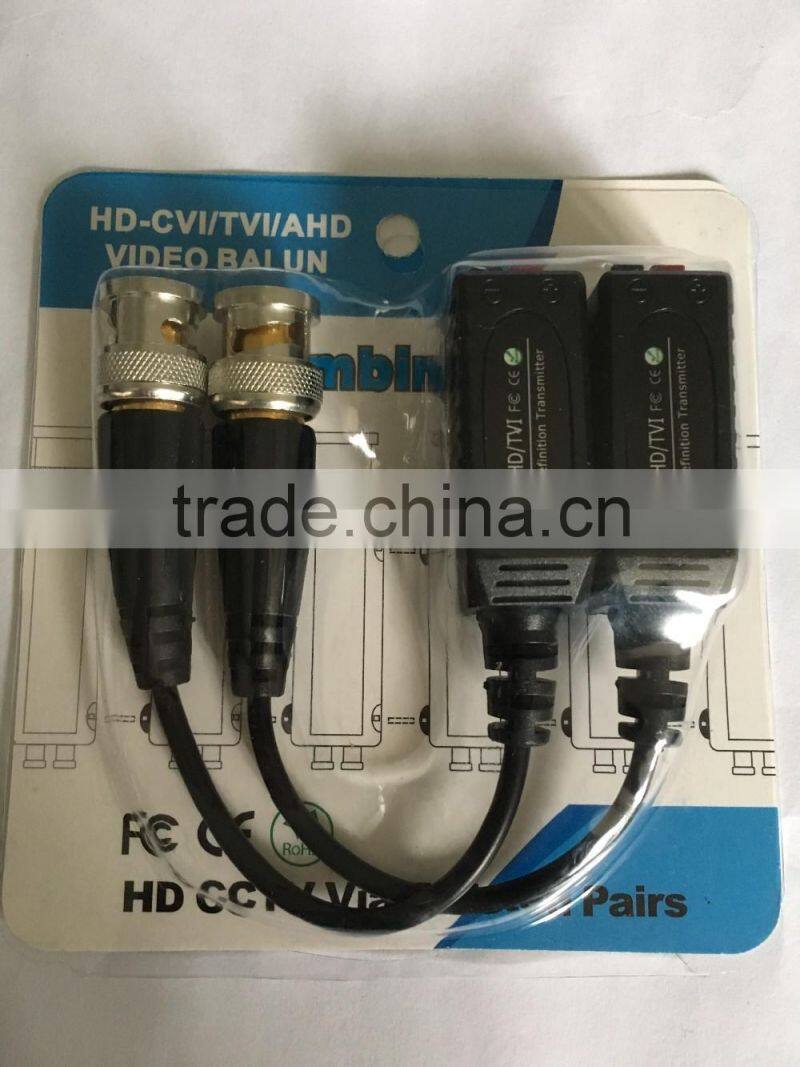 HD AHD CVI TVI single BNC video balun for CCTV security