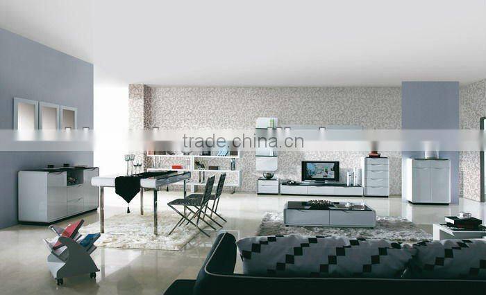Black and white functional high glossy TV STAND 1606