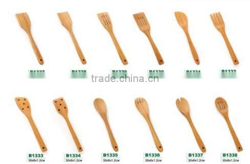 Bamboo kitchen utensils set,slotted spoon spatula,,wholesale