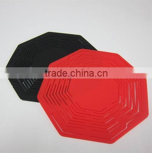 Wholesale FDA food grade high temperate heat resistant octagon silicone mat pot holder