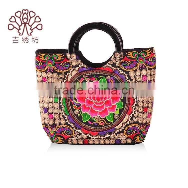 2016 wax fabric lady handbags , tote shouder bags handbag for women
