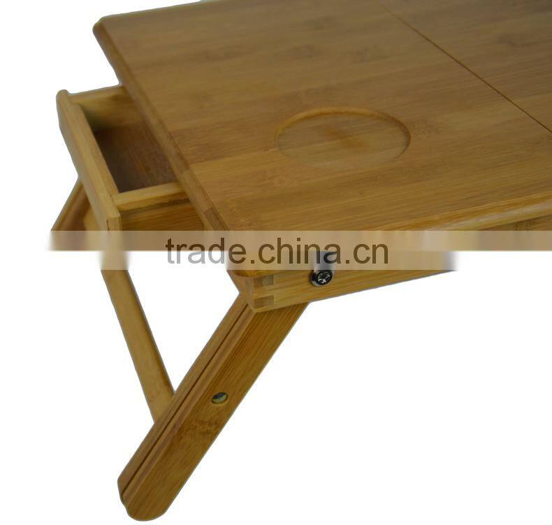 BH004/Light Folding Laptop Versatile Bamboo Serving Table Bed Tray with Long Leg