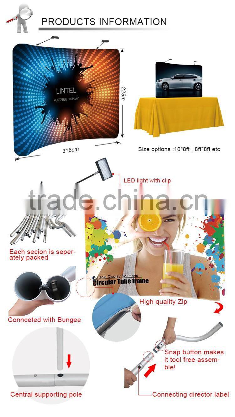 aluminum fabric backwall,fabric display rack