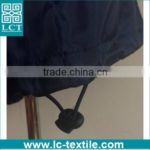 supply 100% 190T nylon dark blue promotional heat transfer print lightweight zip up fold up jacket with a pouch(LCTN1563)