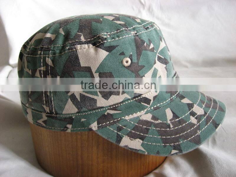 Wholesale Custom Camo Military Caps with Flat Embroidery