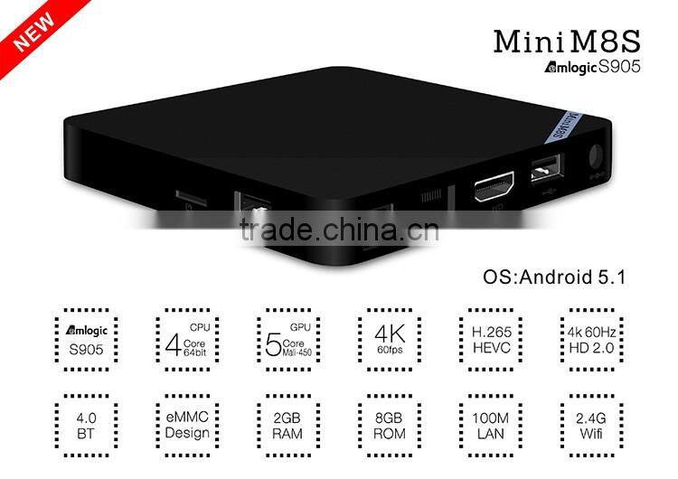 Bluetooth mini m8s TV Box Quad Core Andriod TV Box mini m8s 2gB 8gB Android TV Box Quad Core