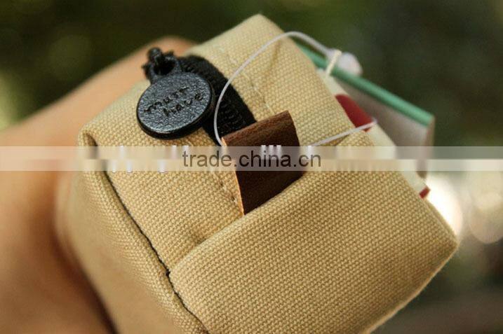 Student Sweet Canvas School Pen Bag Pencil Case Cosmetic Bags Travel Makeup Bags