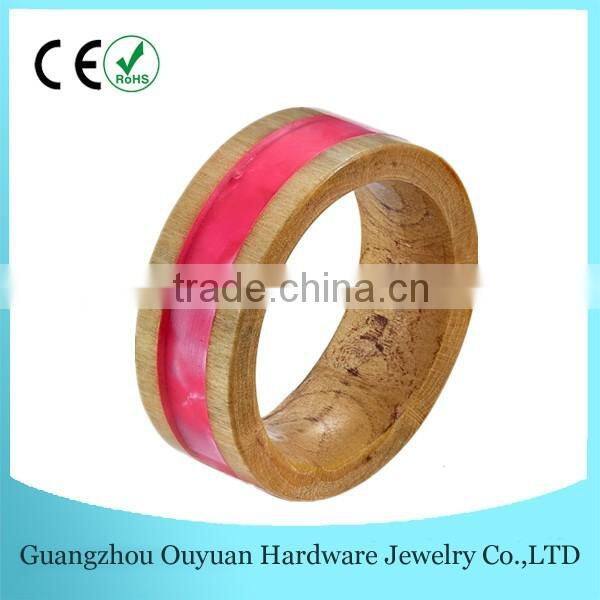 Wholesale Natural Wood Ring, Black Blue Carbon Fiber Inlay Wood Rings Men