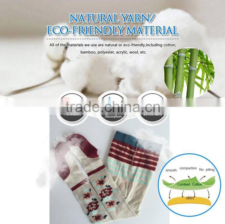 Stripe flower cartoon design baby tights,manufacturer baby tights,baby tights