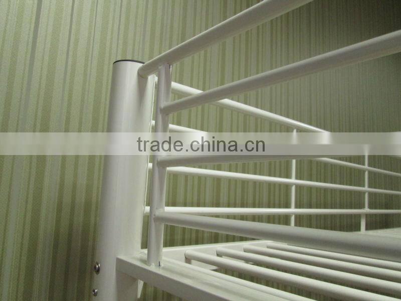 Modern Twin-Over-Full Premium Metal Bunk Bed, White