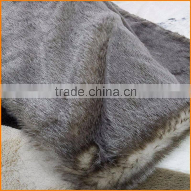 Mink Faux Fur Throw Luxury Plush Blanket in Brown Taupe