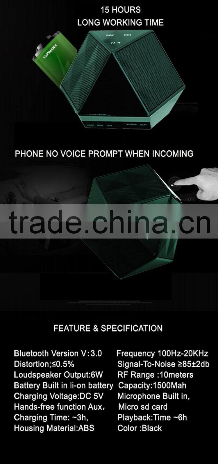 Model D8 New gadgets super bass sound 6w rechargeable stereo wireless bluetooth speaker