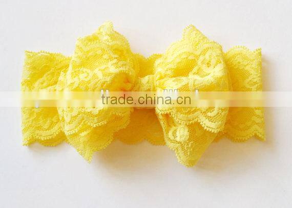 Lovely mixed color lace bowknot headband, flower lace headband baby headband Alibaba 2016