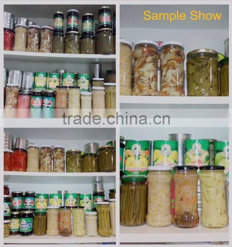 Seasoned food canned mixed vegetables in glass jar
